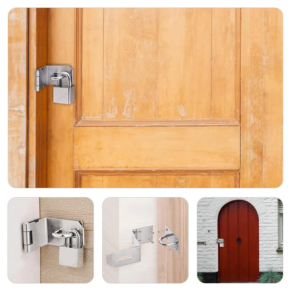 Cerradura de Seguridad de Acero Inoxidable de 4 Pulgadas y 90 Grados para Puertas de Granero, Puertas Corredizas, Garajes, Cobertizos, Áticos y Piscinas, de Alta Resistencia