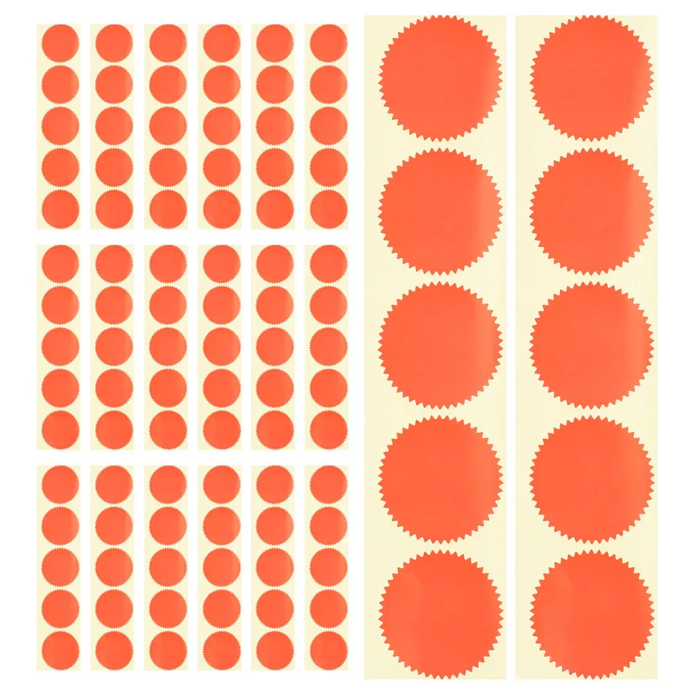 200 قطعة ملصقات النقش ذاتية اللصق شهادة حمراء جائزة الأختام حافة مسننة الوثائق المكتبية المقاومة للعبث #6