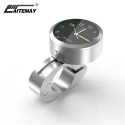 Motorcycle Handlebar Clock Durable Stainless Steel Refit Night Vision Waterproof Shockproof Buckle Watch For Motobike Bicycle