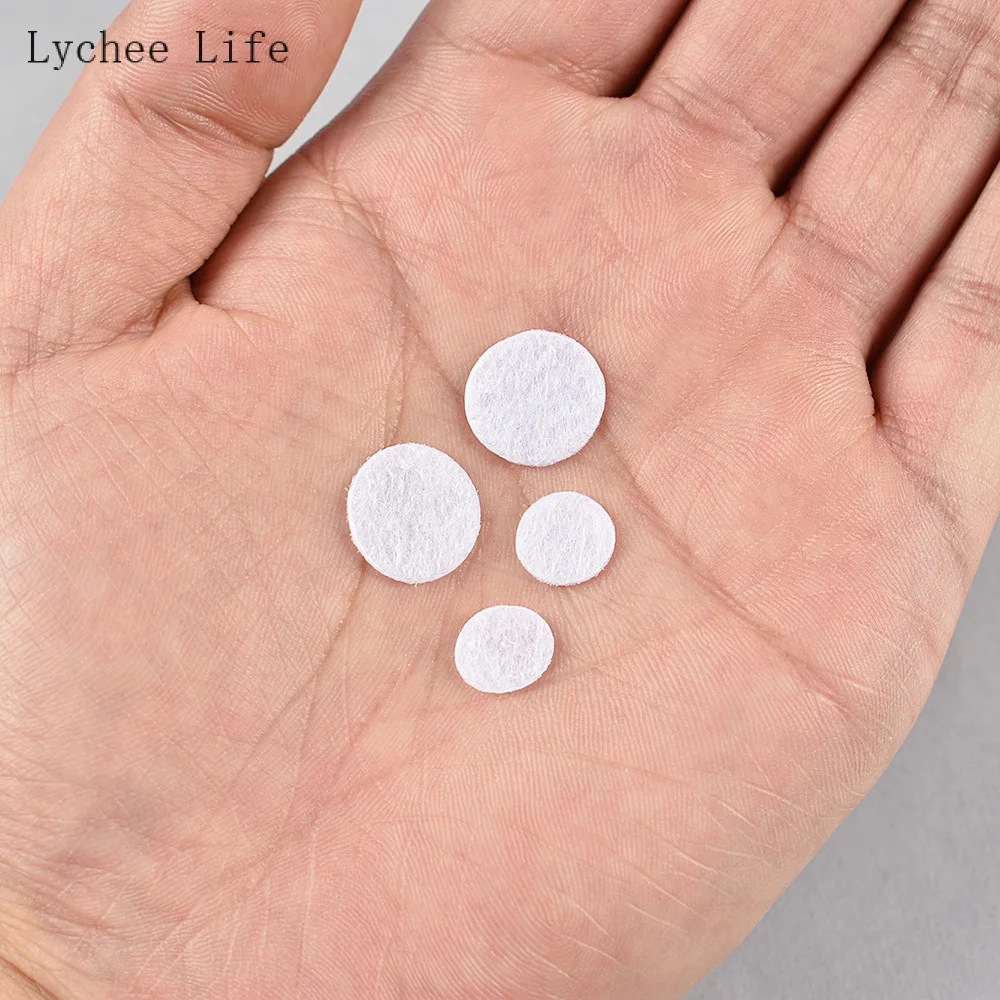 Lychee Life 1000/500Pcs White Color Non-Woven Round Felt Circle Fabric Pads 1/1,5cm For Dolls Clothes Diy Sewing Accessories