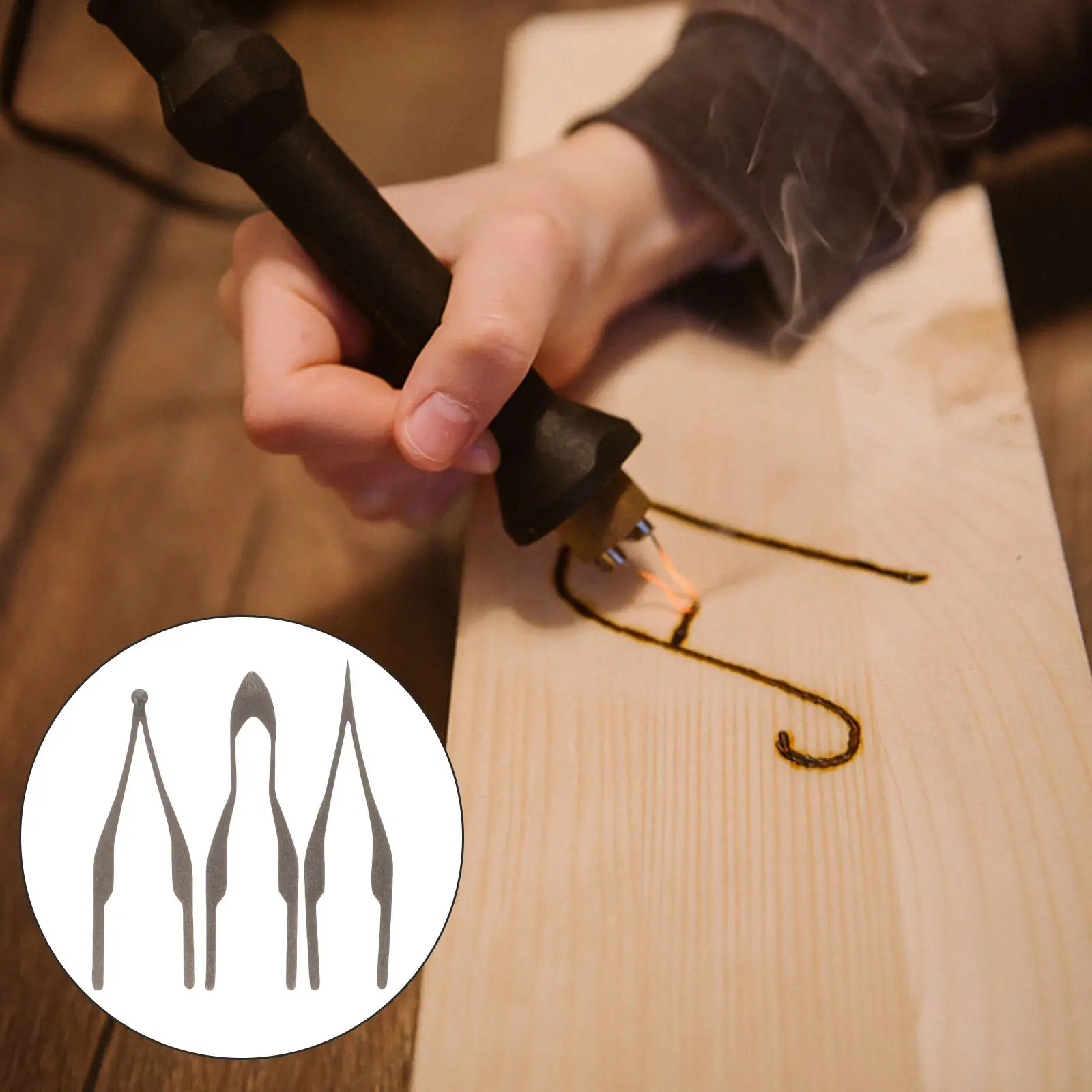 3 Pcs Pyrograph Pen Tip Wood Burner Kit Engraving Burning Tips Only Tool Nichrome Letter