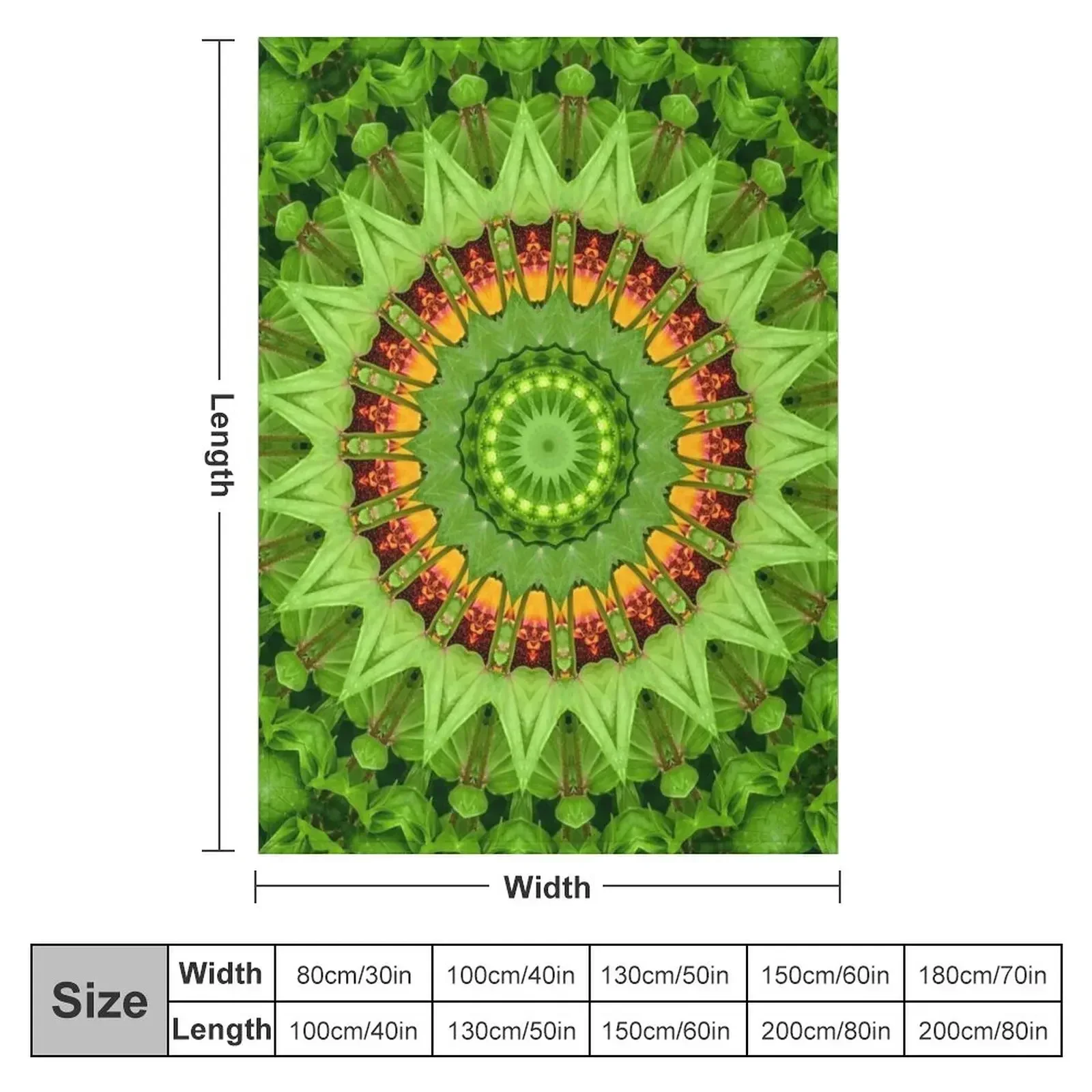 Peaceful Energy Wheel Mandala with Green and Orange Throw Blanket Luxury Sofa Quilt Furry Blankets