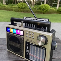 Portable Home Radio New Design Solar Charging FM AM SW Full-band Broadcasting Support TF Card/Bluetooth Audio Mini Speakers