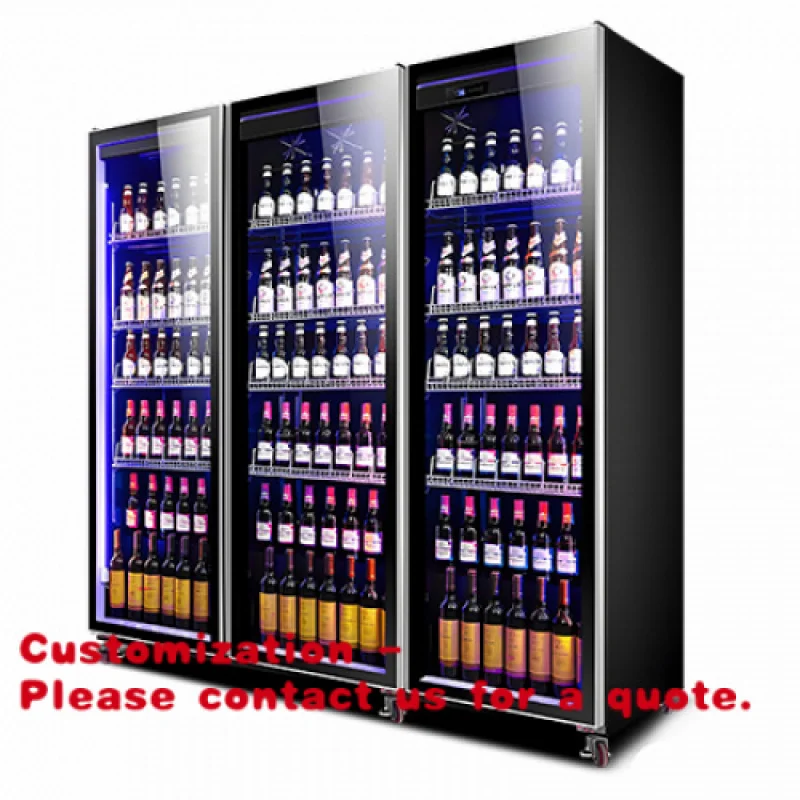 Customize.Commercial Hotel Double-layer Glass-cooled Bar Wine and Beer Display Refrigerator Wine Display Freezer