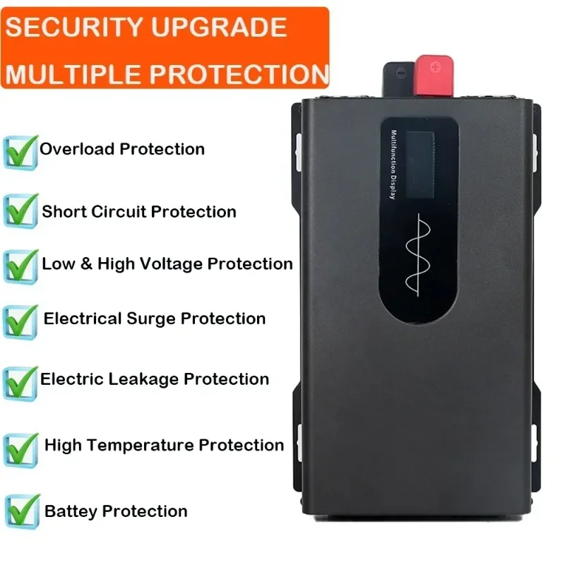 

12000W Pure Sine Wave Inverter 24V/48V/72V DC to 110V/220V AC Solar Power Voltage Converter 50/60Hz