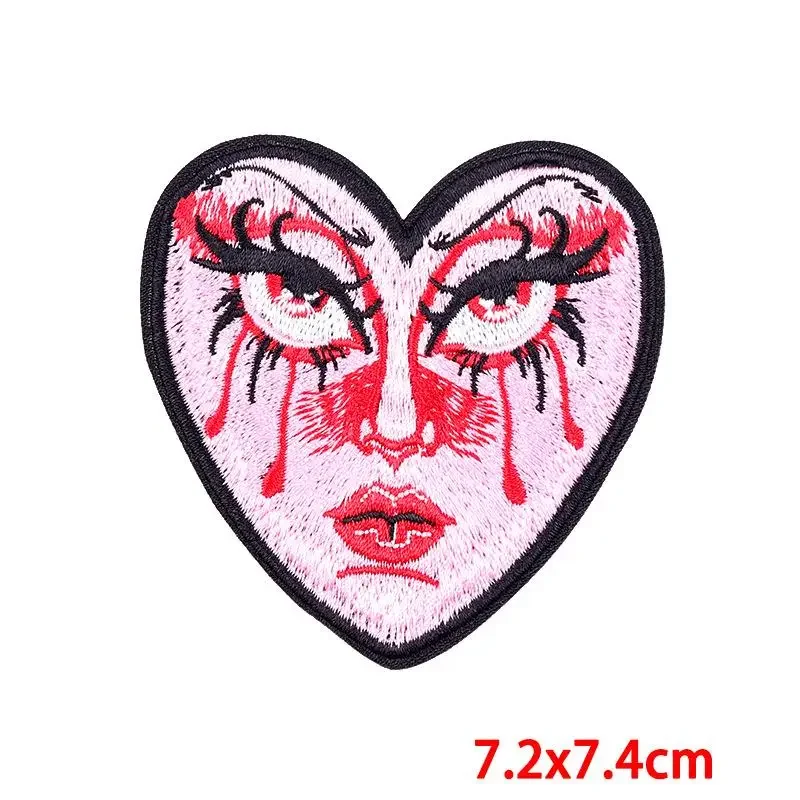 Patch brodé thermocollant pour vêtements, autocollants d'amour de poche, tissu, couture, thermoadhésif, applique thermocollante, thermocollant