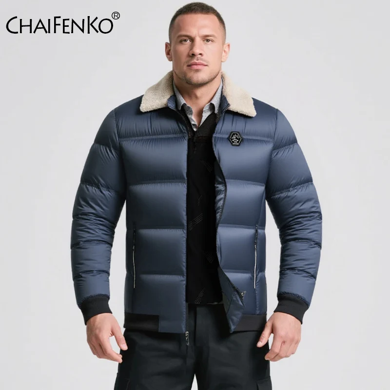 Winter Casual Versatile Men Parka New Fashion Solid Lapel Mao Collar Jacket Outdoors Loose Keep Warm Thickening Comfort Coat Men