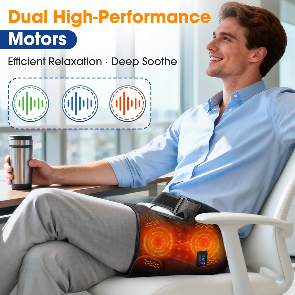 660nm LED Light Thigh Massage Brace Heating Vibration Thermal Care Massager for Leg Thigh Hip Support Belt Pad Muscle Relaxation