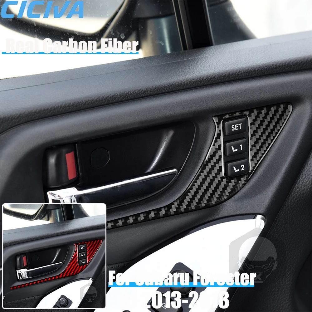 

Real Carbon Fiber Car Accessories Door Handle Trim Cover Soft Sticker For Subaru Forester SJ 2013 2014 2015 2016 2017 2018