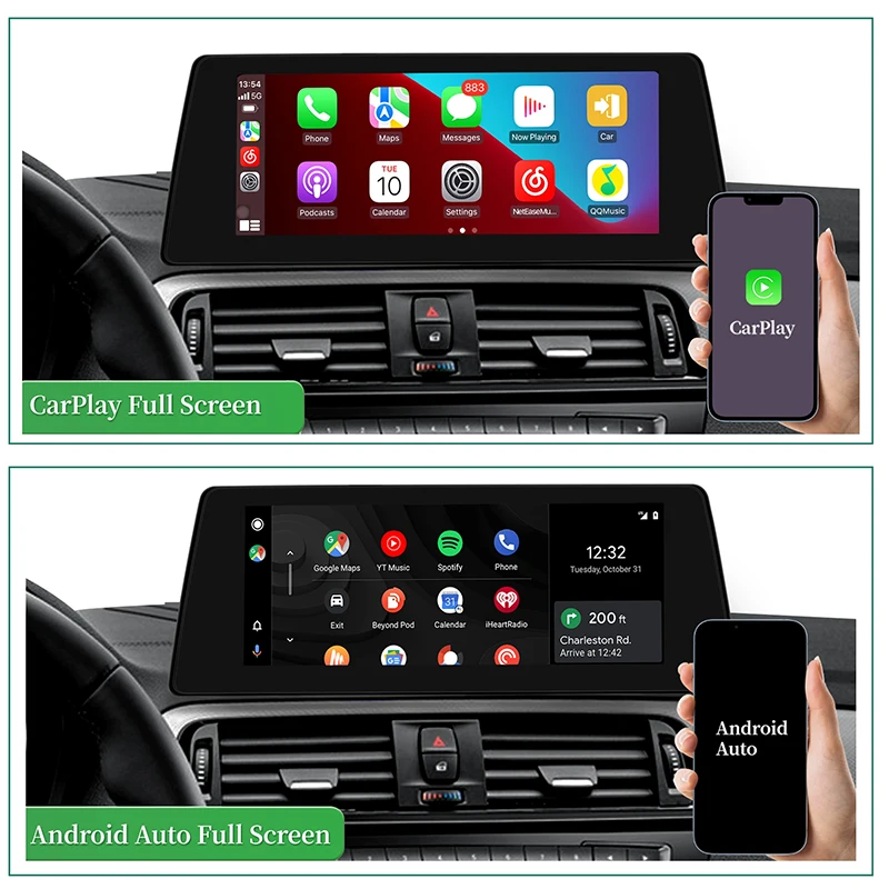 Wireless CarPlay Android Auto GPS Nav Screen Mirroring For BMW 2 Series NBT EVO F44 F45 F46 Upgrade 10.25