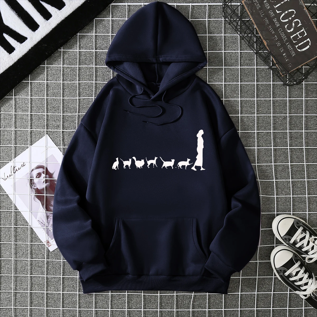 Lady Casual Sweatshirt Hoodie Fall Winter Long Sleeve Printed Sweatshirt Retro New Harajuku Streetwear Creative Patterns Tops