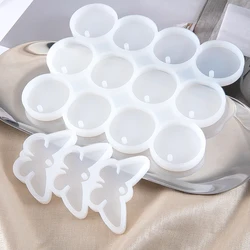 1PC Reusable Silicone Mold Butterfly Silicone Mold for Jewelry Making Pendant Earrings Keychain Round Oval Epoxy Resin DIY Tools