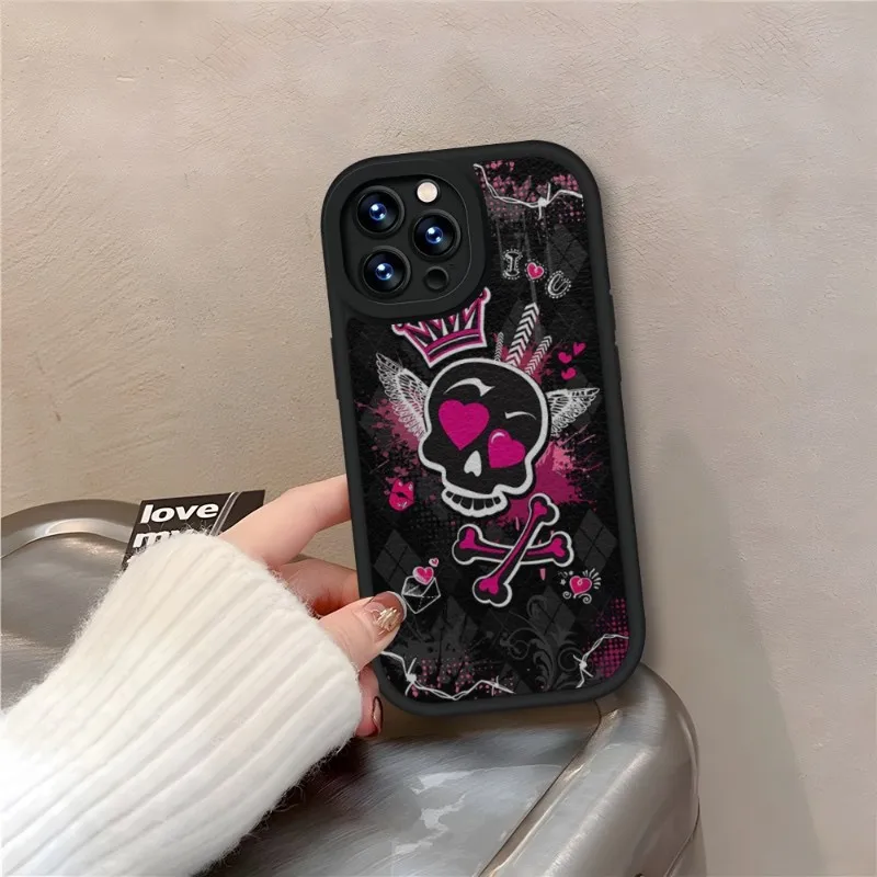 M-Monsters High Girl A-ccessories Phone Case Black For IPhone 11 14 13 12 Pro Max Mini Xs X Xr 7 8 Plus SE2020 Leather Coque