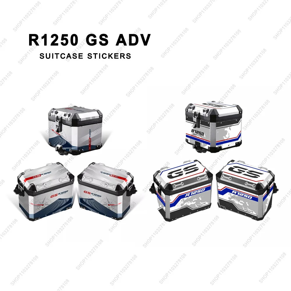 

For BMW R1250GS ADV Triple Black Trophy Decals Motorcycle Aluminum Box Sticker Caser Waterproof Side Top Box Decal