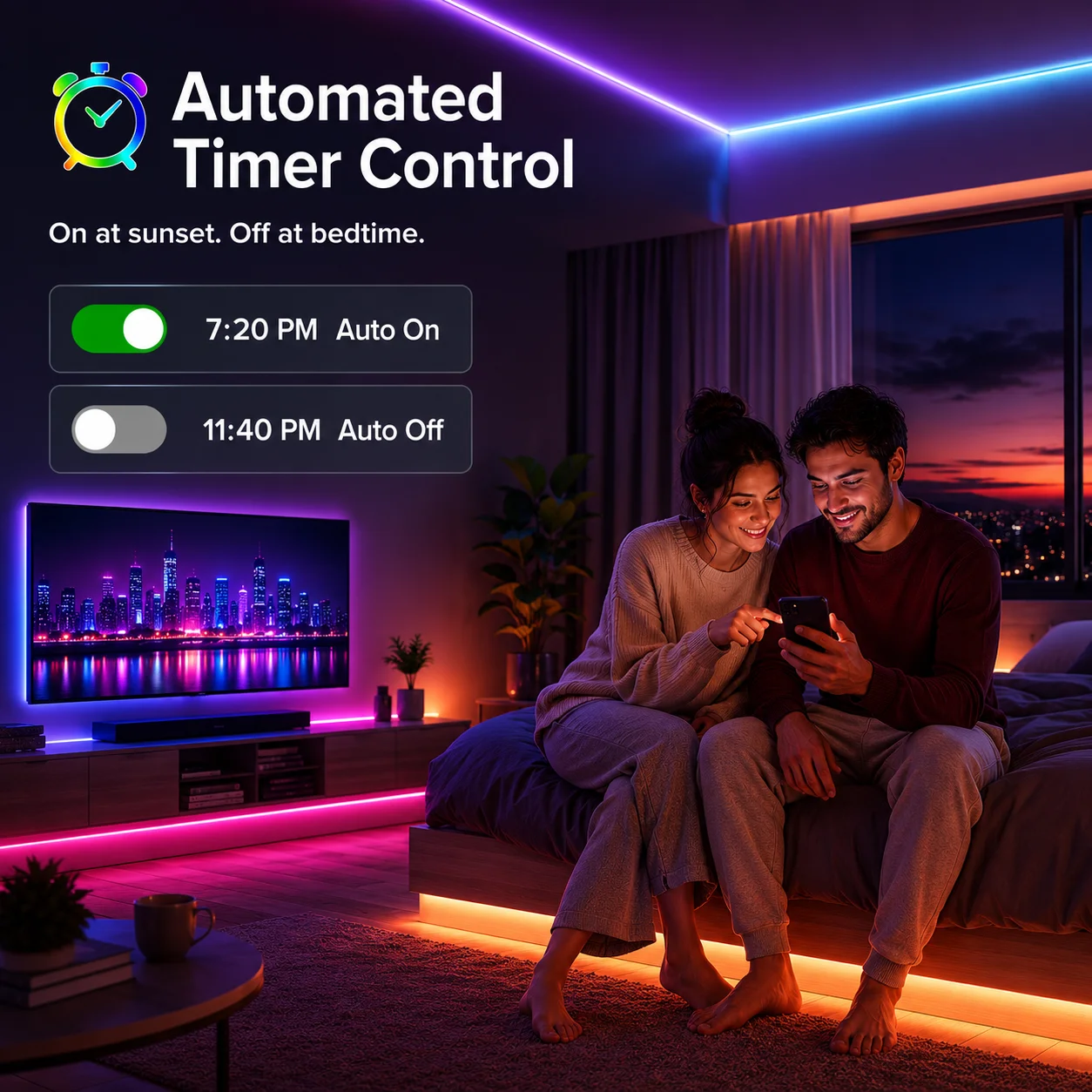 Smart RGB LED Gaming Light Strip USB Christmas Lights Music Sync Flexible Tape APP Remote Control for Gaming Room TV Backlight