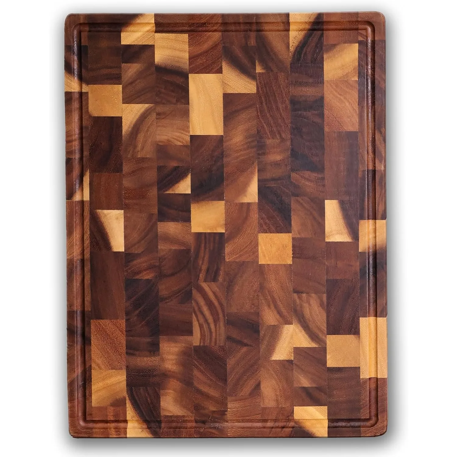 

Деревянная разделочная доска, разделочная доска для орехов с подарочной коробкой, разделочная доска для мясных блоков с пазом для сока и ручками, 17 x 13 x 1 дюйм