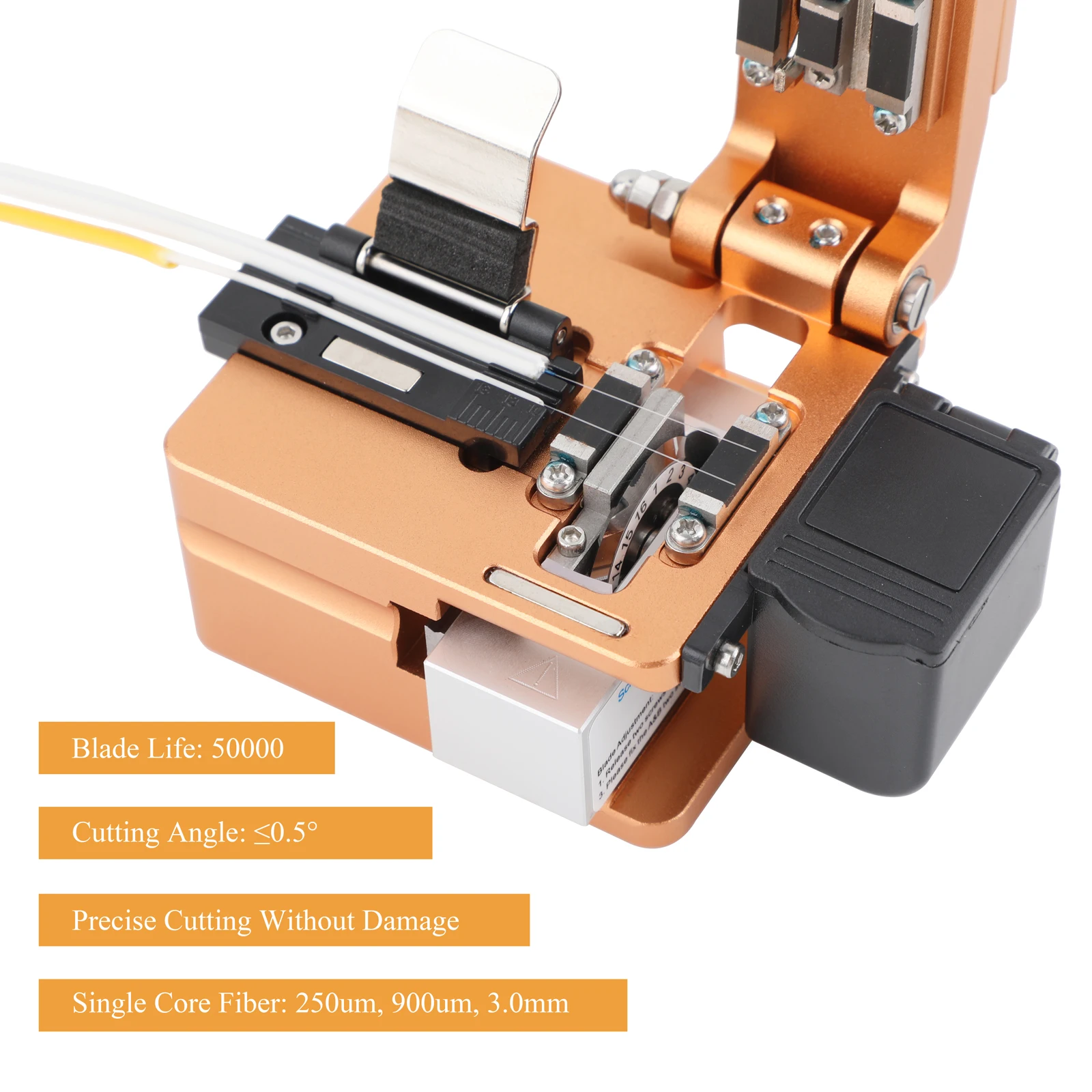 High Precision Hot Melt Fiber Optic Cleaver Kit 16 Cutting Points Collector for0.25/0.9/3.0mm FTTH Fiber Optic Cleaver Knife