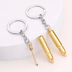 Pure Brass Simulation Bullet Model Ear Pick Spoon Eating Chicken Peripheral Ear Pick Portable Keychain With Ear Pick Spoon