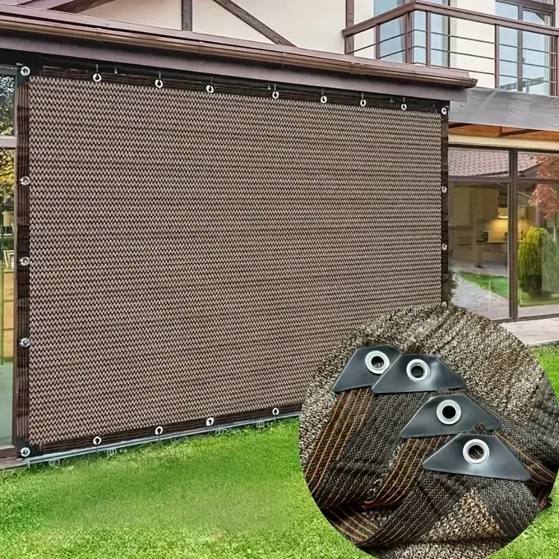 Toldo Duradero Marrón con Protección UV, Malla de Sombra para Exteriores, para Jardín, Patio, Plantas, Invernadero, Pabellón Ext