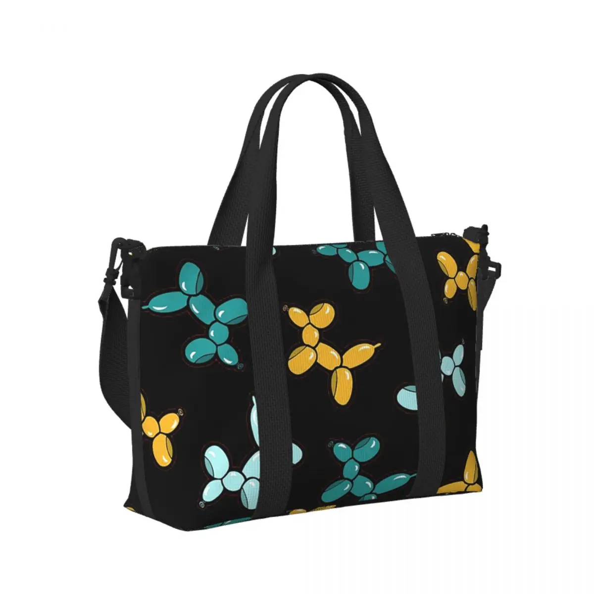 

Balloon Animal Dogs Pattern In Red Beach Travel Bag Large Capacity Tote Bags for Gym Yoga Women Shopping Duffle Shoulder Bag