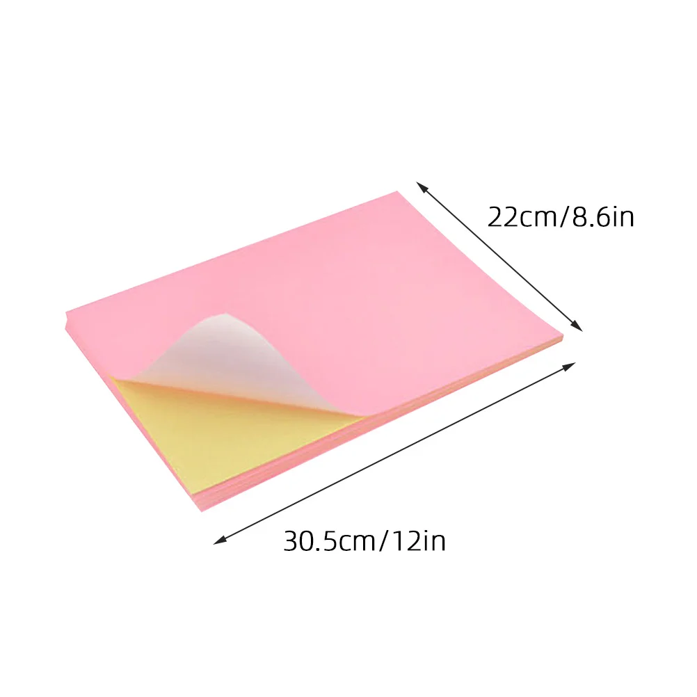 50 قطعة A4 ورق ملصقات ملون أوراق الطباعة ذاتية اللصق لفرز الترميز ومشاريع ذاتية الصنع ورق طباعة لاصق للحياة اليومية #5