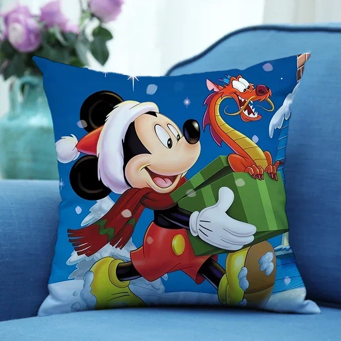 Disney Mickey Mouse Pillowcase Kawaii Mickey Print Pillowsli 45X45cm Pillowslip Bedroom Living Room Pillowsli Christmas Decor