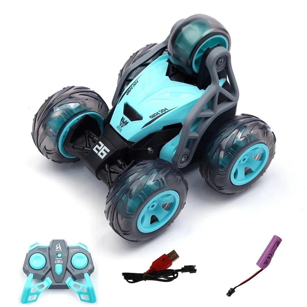 2,4 G ferngesteuertes Stunt-Auto mit Lichtern, 5 Räder, 360-Grad-Rolle, Stunt-Autos, RC-Tumbling-Fahrzeug, Kinder-Rennwagen, Kinderspielzeug