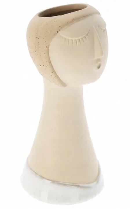 Porseleinen decoratieve vaas in de vorm van een vrouwengezicht 22x9,5x9,5 cm