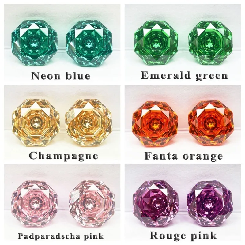 

Top Cubic Zirconia Stone Octagon Rose Cut Multicolor Natural Colorful Loose Stones For Jewelry DIY Making