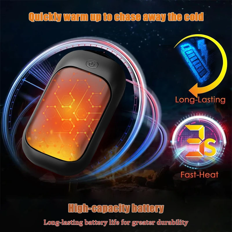 Magnetic rechargeable hand warmer 2-piece set, fast heating, 3