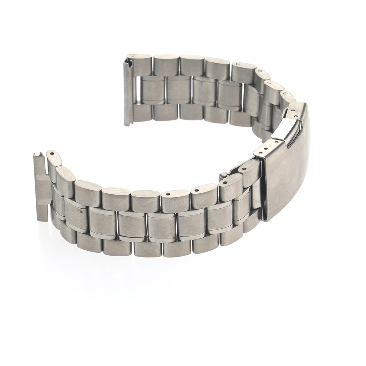 

24mm Stainless Steel Watch Band 170mm Length 3 5mm Thickness Straight End Foldover Clasp Silver Classic Links Strap Replacement