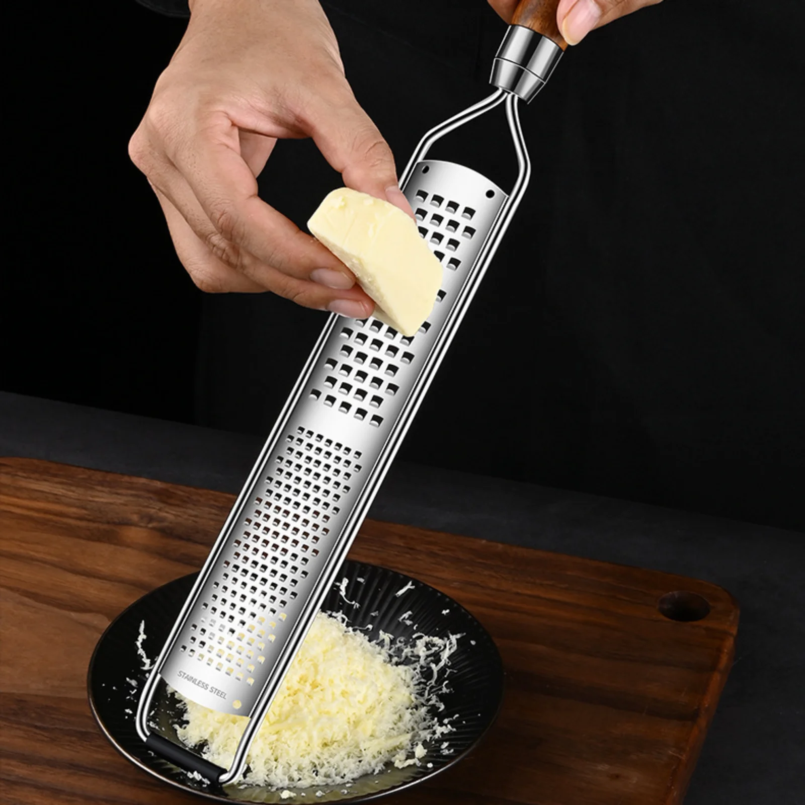 Handheld Citrus Lemon Zester Parmesan Cheese Grater Ginger Garlic Kitchen Tool Stainless Steel Cheese Grater Cooking-Gadget