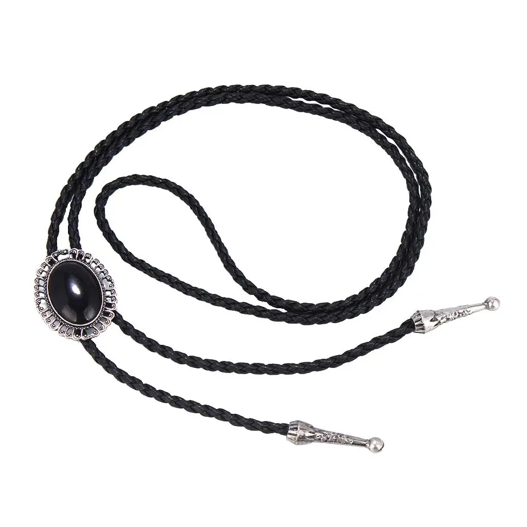 Native American Rodeo Dance Bolo Ties Western Cowboy Necktie Bola Tie Black