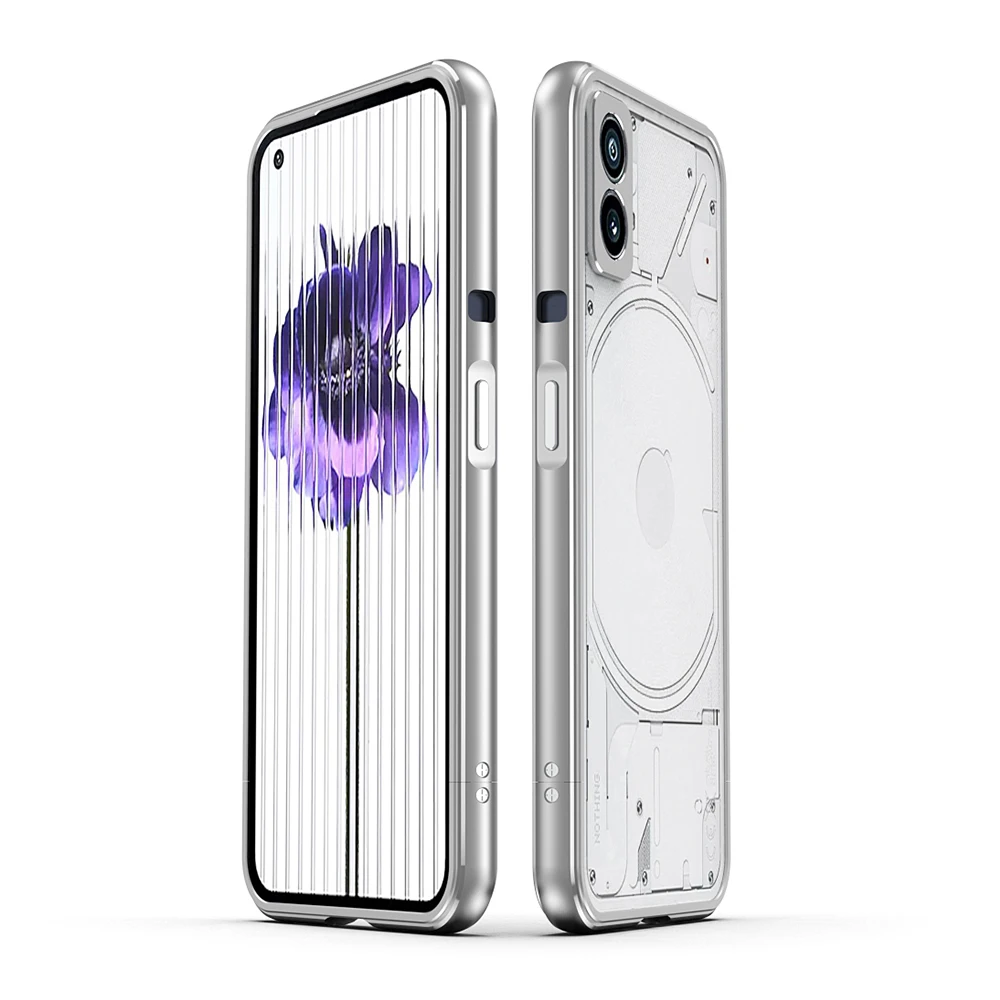 Luxury For Nothing Phone 1 Case 2 One Aluminum Metal Bumper Frame Slim Cover Skin Protective Phone Funda +Carmera Lens Protector — zdjęcie produktu 2