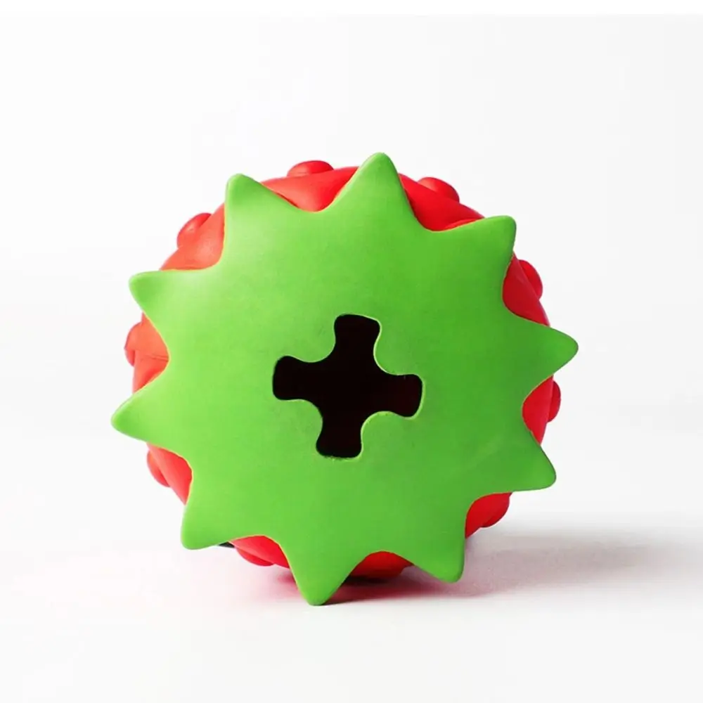 

Strawberry Shaped Dog Chew Toy Tooth Cleaning Bite Resistant Dog Food Leaking Ball Interactive Rubber Dog Grinding Teeth Toy