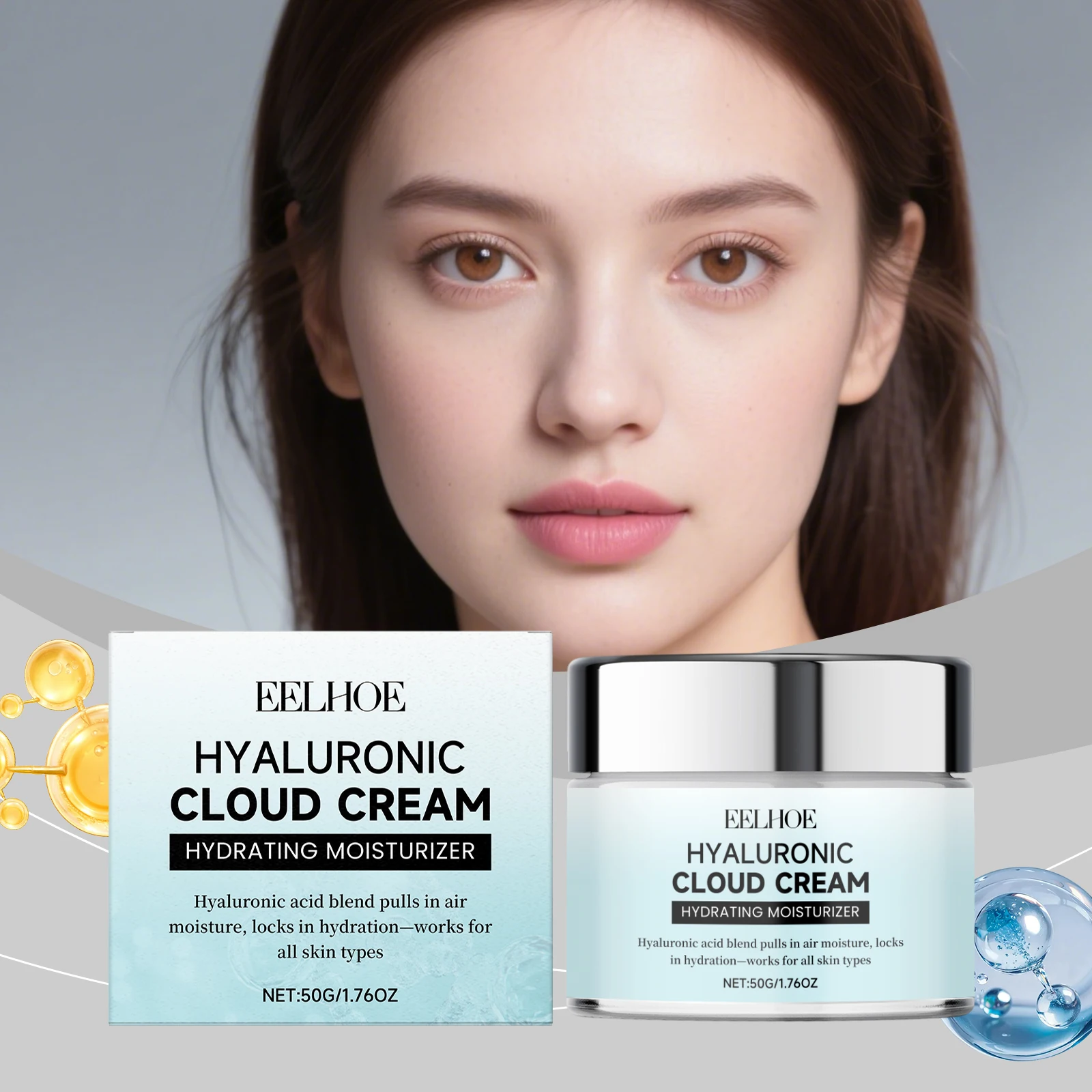 Hyaluronic Acid Facial Moisturizing Cream - Gently Nourishes and Hydrates, Leaves Skin Soft and Radiant, Ideal for Daily Care