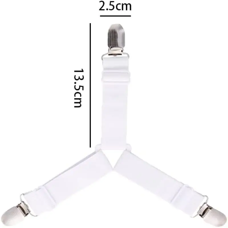 8pcs Elastic Bed Sheet Holders Triangle Non Slip Mattress Suspenders With Metal Clips For Bed Sheets Sofa Cushion Fixing
