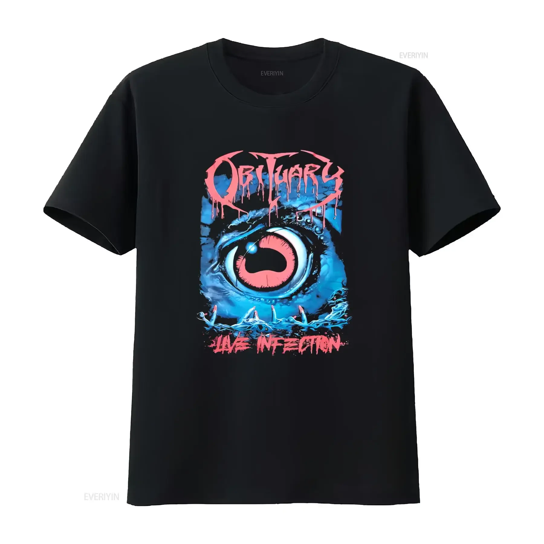Obituary Live Infection T Shirt Eye Catching Design for Metal Fans vintage Washed homme Comfortable Soft Stylish Unisex