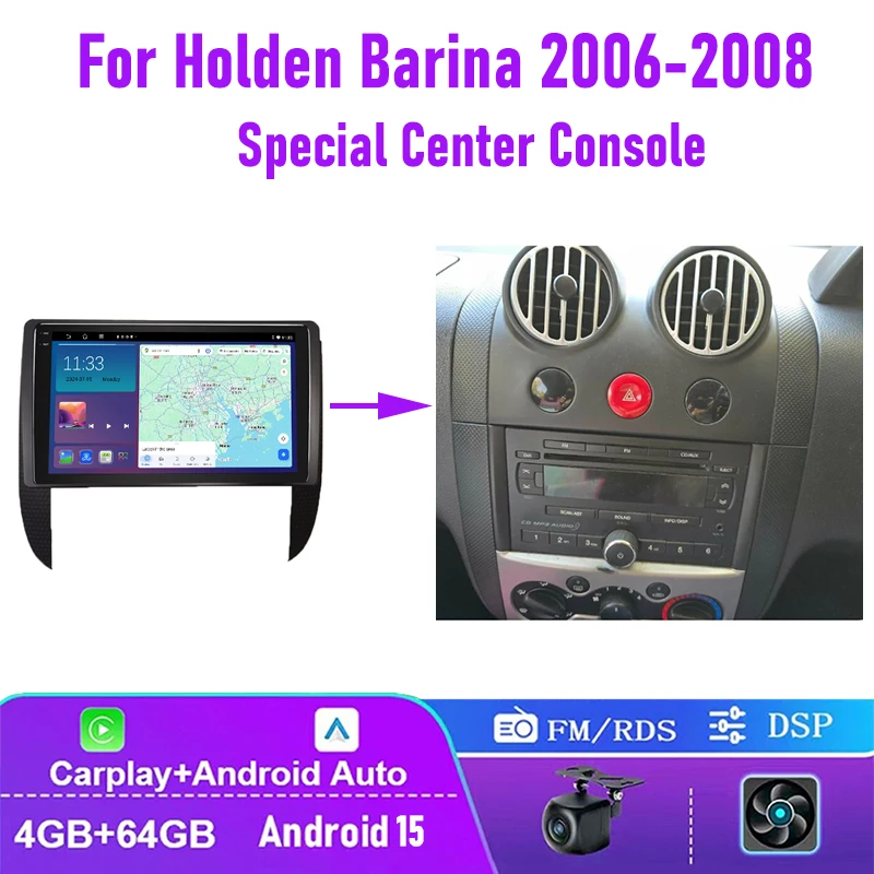 

9" 4+64GB Car Radio For Holden Barina 2006-2008 Special Center Console Wireless CarPlay QLED Screen Head Unit