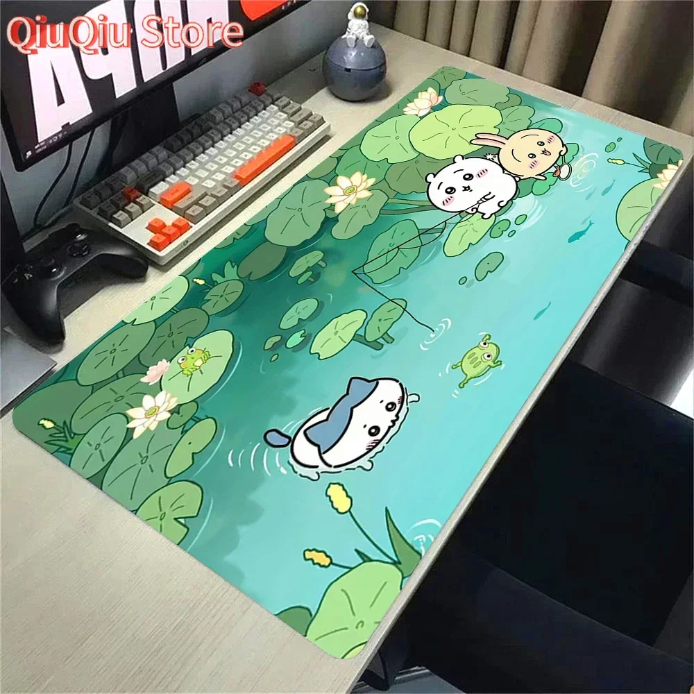 

Милый мультяшный коврик для мыши Chiikawa, большой игровой коврик для мыши, утолщенный коврик для компьютерной клавиатуры LockEdge, аксессуары для ПК, милые настольные коврики