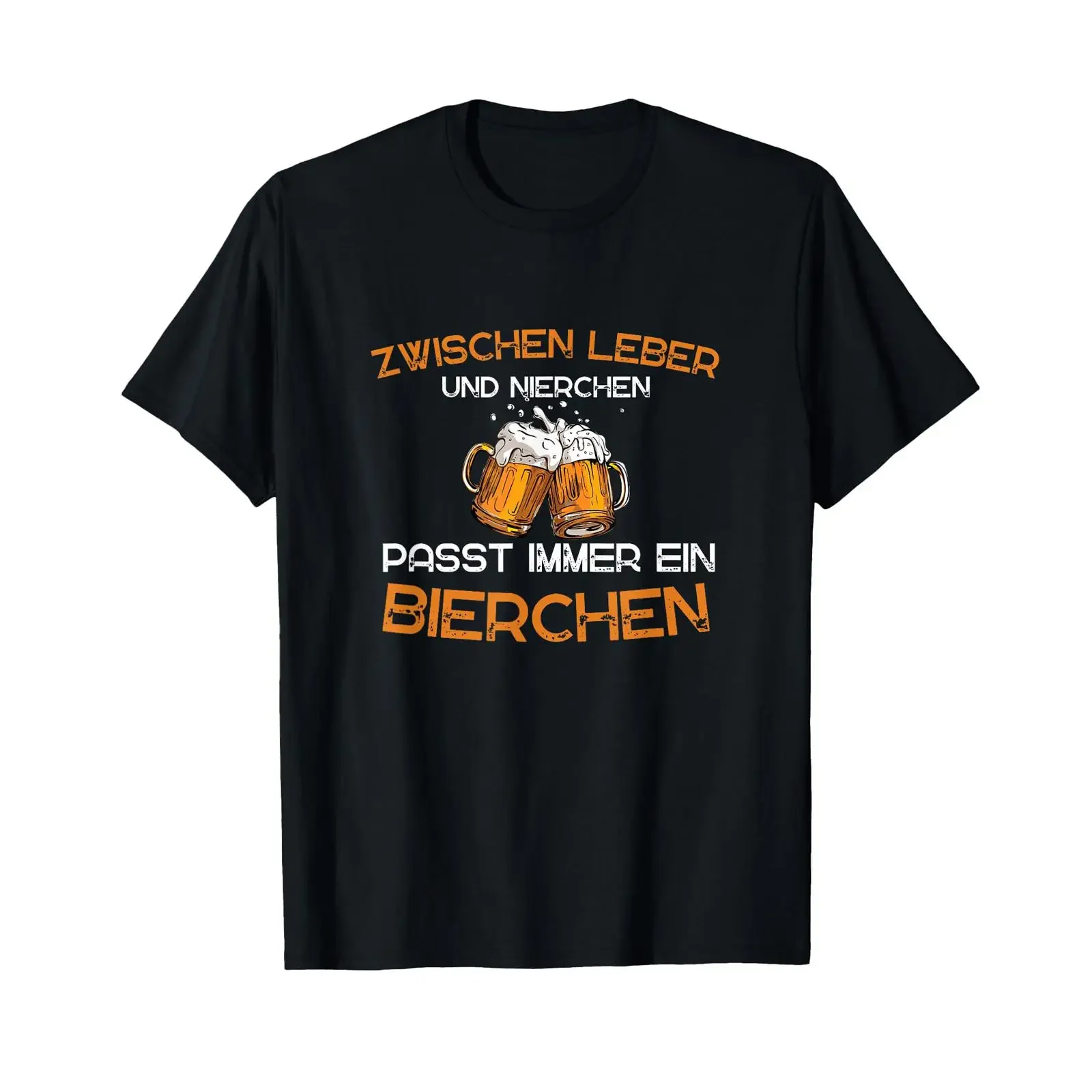 Zwischen Leber und Nierchen passt immer ein Bierchen Party T Shirt vintage Washed graphic Top For Everyday Wear Versatile