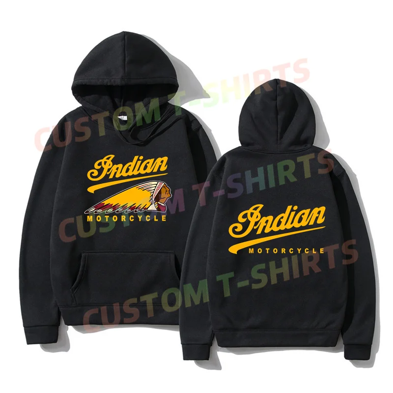 2024 Oversized Essential Men Indians Motorcycle Biker Cafe Racer Hoodies Women Thermal Sportswear Long Sleeves Unisex S-3XL