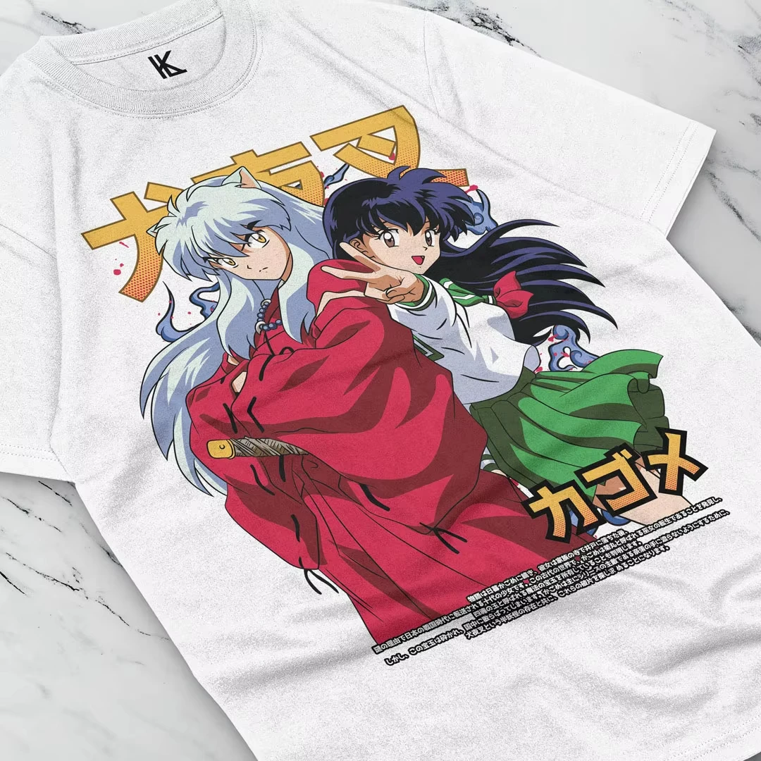 Inuyasha Kagome T-shirt Red Moon Inu Yasha Girl Anime Women Clothing  Gothic  Graphic TShirts Shirts for Women Oversized T Shirt