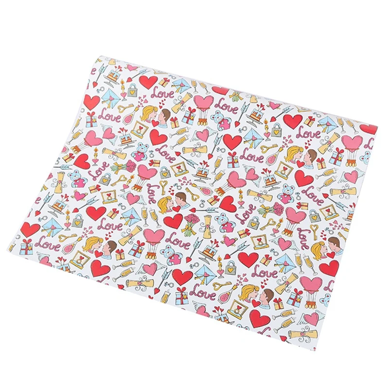 Present Gift Wrapping Paper Sheets Set Of 6,Valentine\'s Day Heart Cute DIY Gift Red Wrapping Paper,70Cm X 50Cm