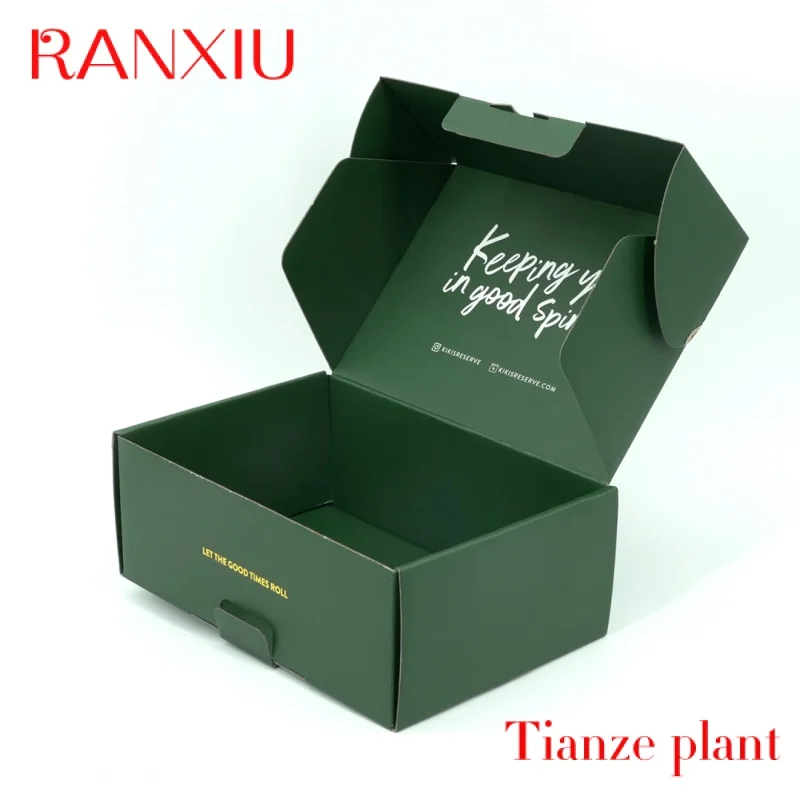 

Custom Standard export portable folding corrugated white shipping mailer box Custom logo printed shipping green gift box