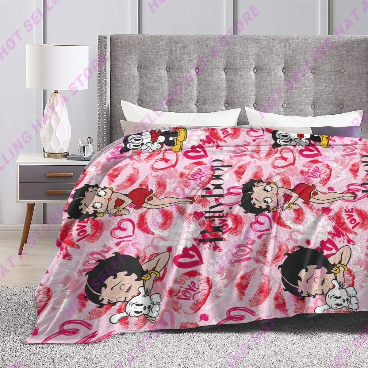 Summer Blankets Bettys-Boopes Blanket Flannel Throw Blankets Micro Fleece Cozy Plush Covers for Bed Car and Home Decoration Gift