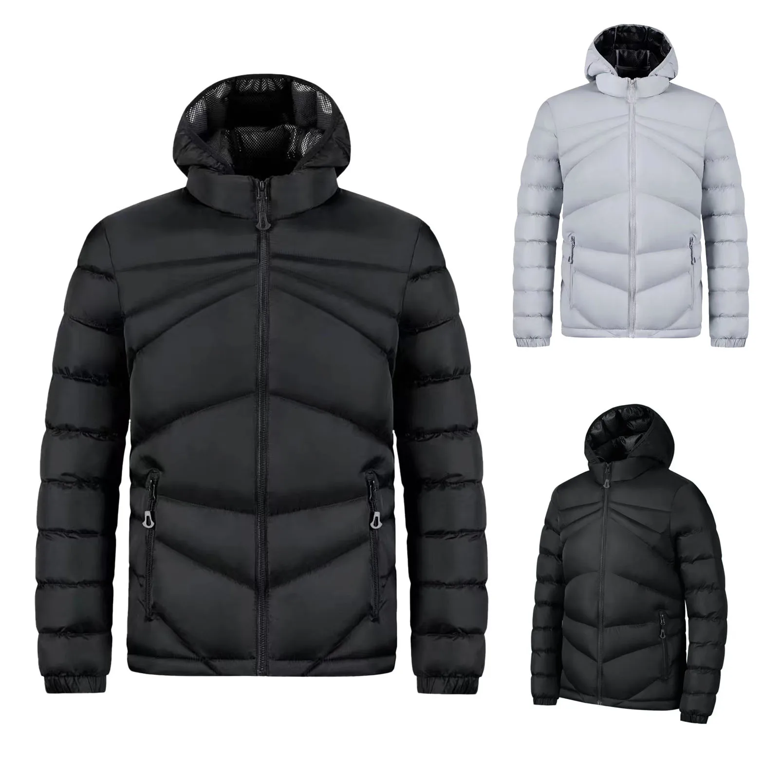 

Мужская теплая ветрозащитная куртка с капюшоном, темно-синяя плюшевая куртка-карго, повседневная куртка для осени и зимы, 2024