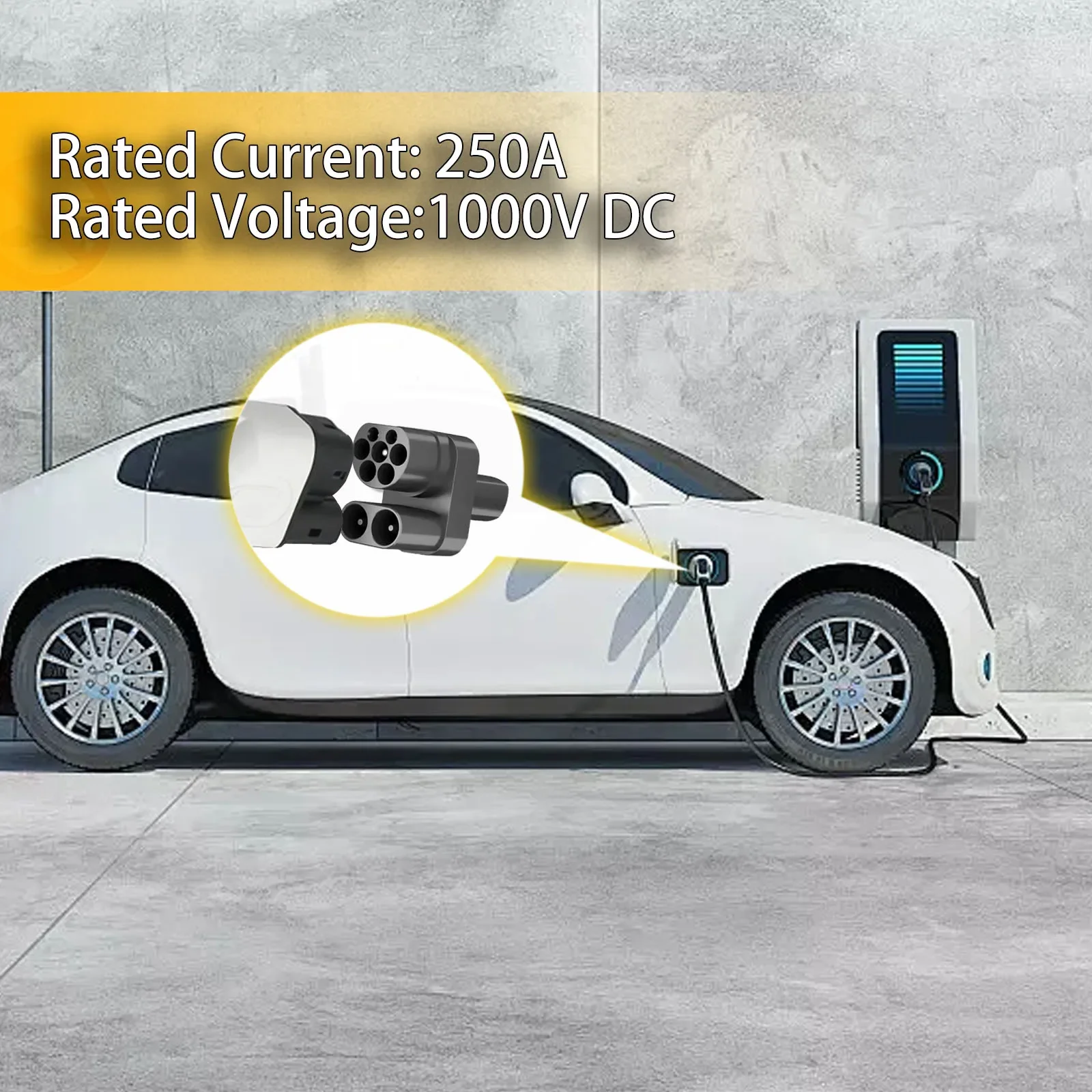 Adaptador de cargador CCS2 a Tesla EV, convertidor CCS2 a TPC, adaptador de carga de vehículo eléctrico de 250A apto para coche eléctrico Tesla