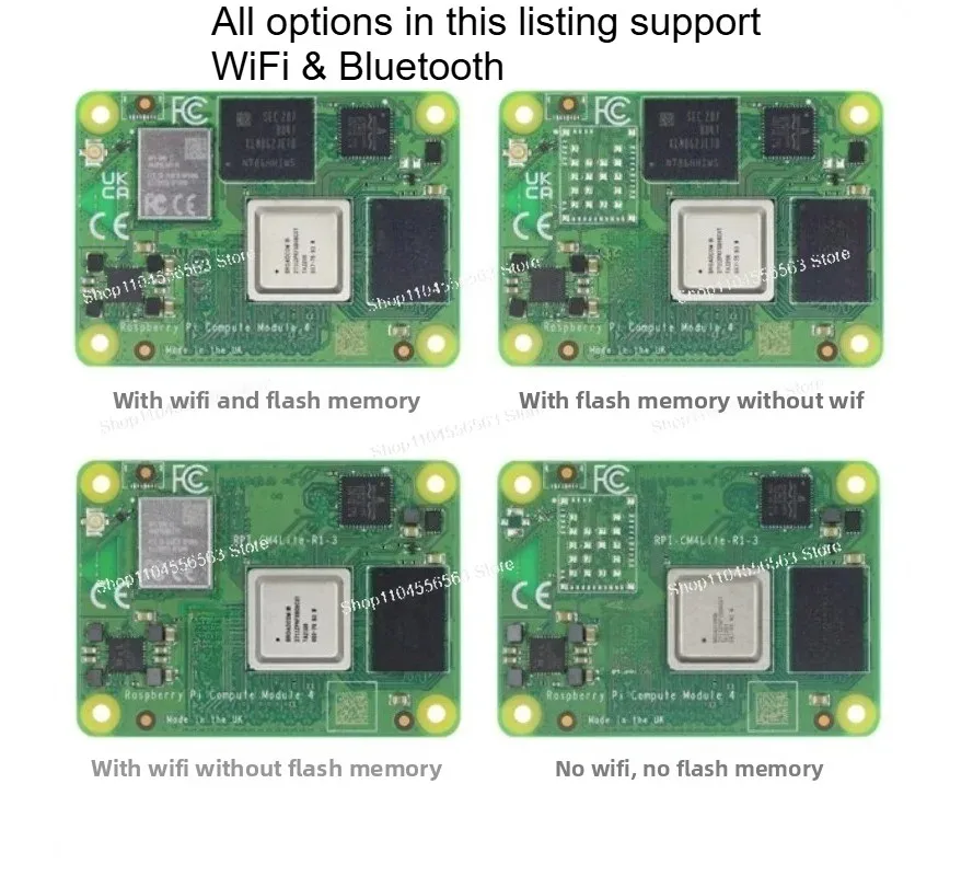 CM4 Core Board for Raspberry Pi Compute Module 4 – Quad-Core 64-bit with WiFi/BT, eMMC Flash, Customizable Embedded System