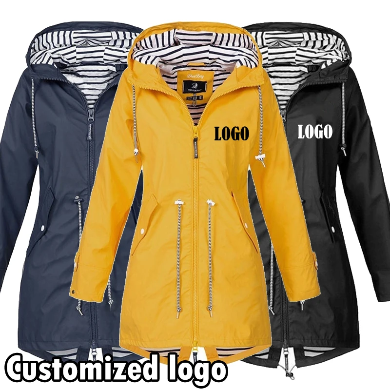 Customized Women Outdoor Jacket Running Coat Jackets Climbing Hooded Sleeve Hooded Windbreaker Jacket